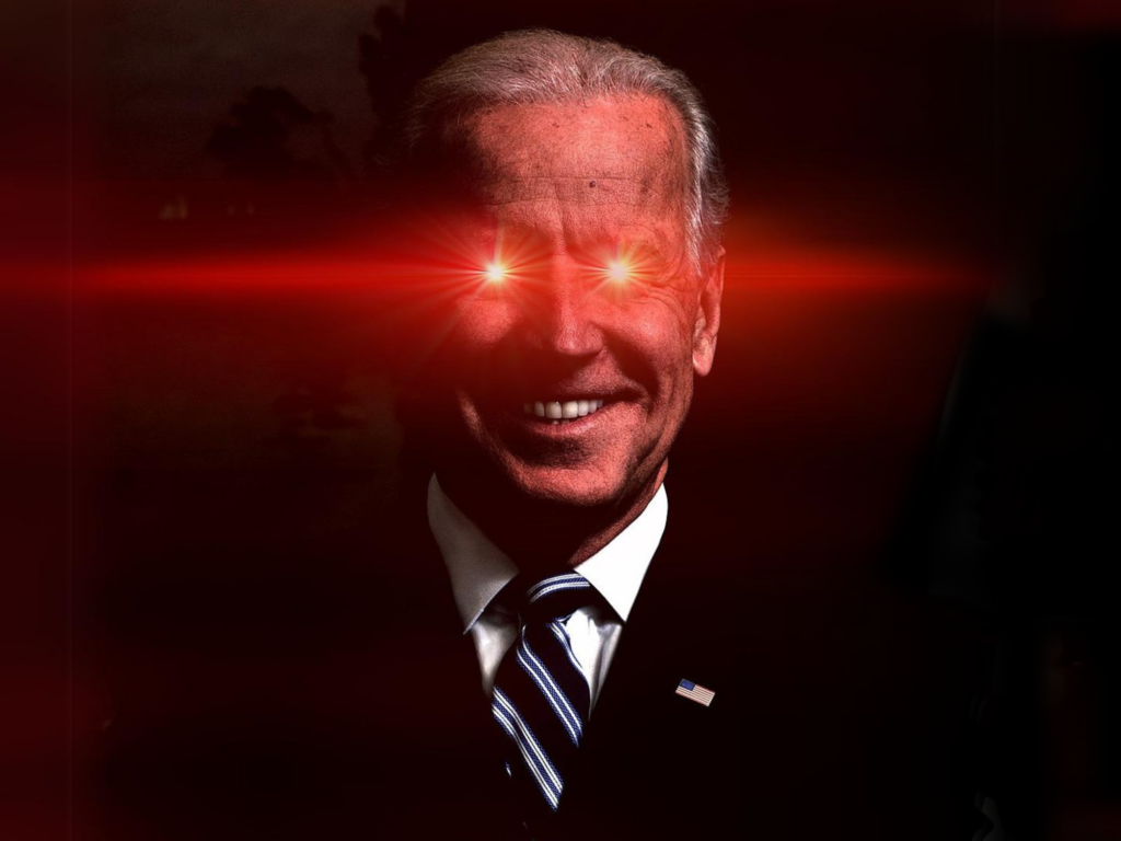Memes of “Dark Brandon” as a mastermind began on the online fringes but have been co-opted by the White House. Source: @joebiden on Twitter.